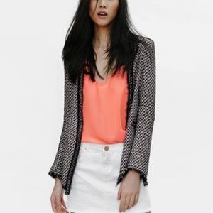 Zara tweed studded multicolor blazer jacket